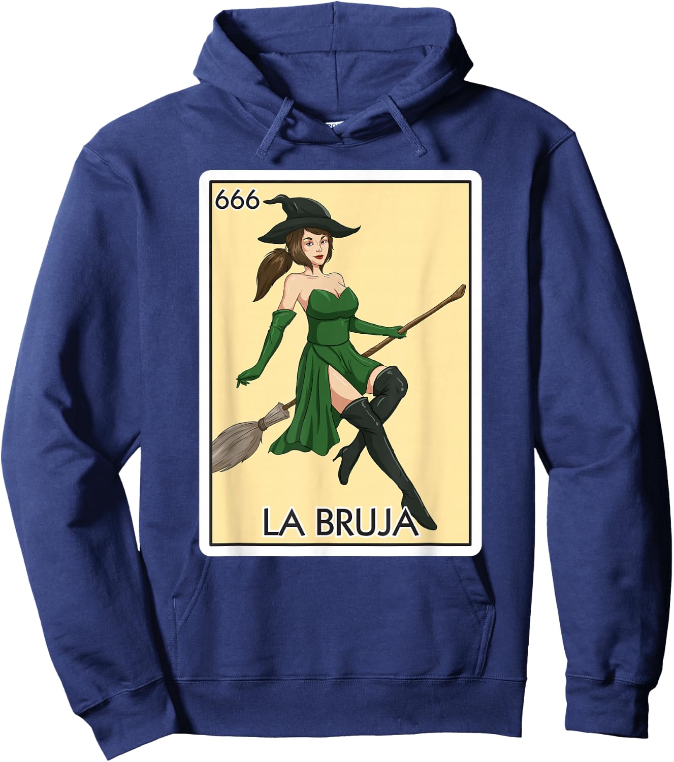 La Bruja The Witch Card Mexican Lottery Card La Bruja Hoodie - Hoodie | Navy