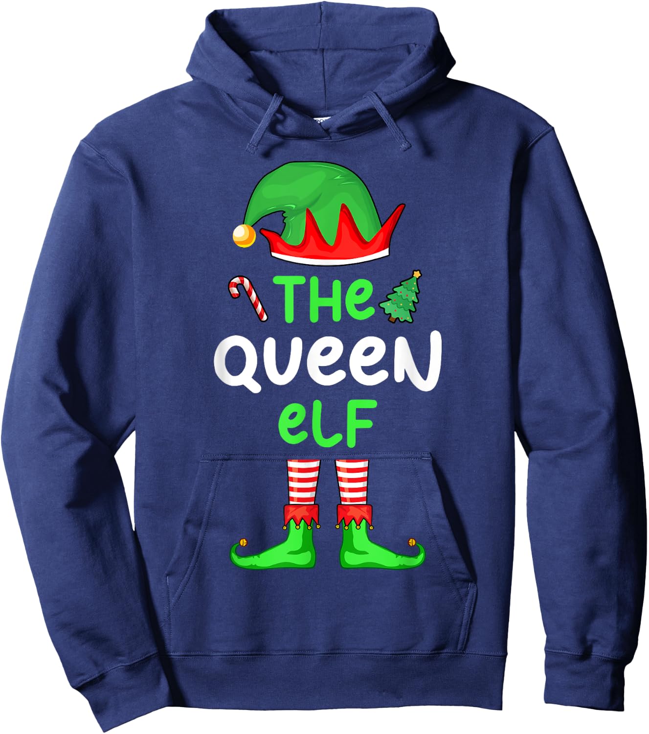 I'm The Queen Elf Christmas Family Matching Pajama Hoodie - Hoodie | Navy