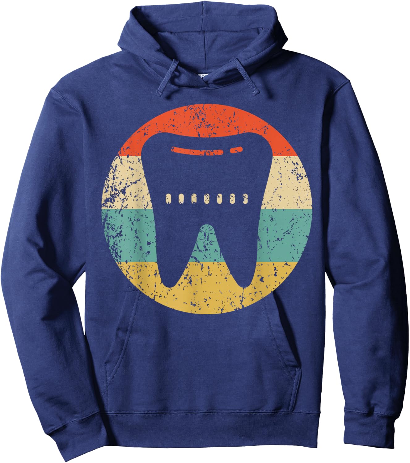 Vintage Retro Style Dentist Orthodontist Retro Tooth Hoodie - Hoodie | Navy