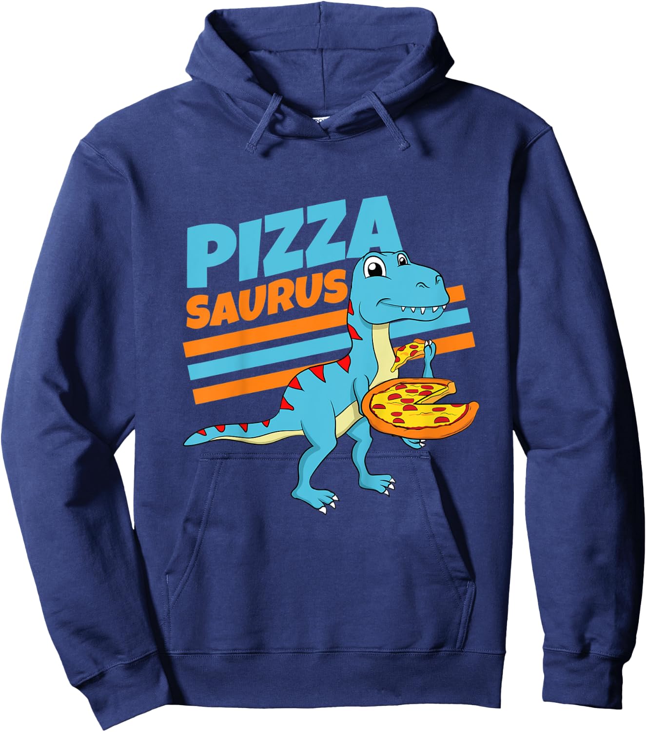 Kids Pizzasaurus Pizza Dino Dinosaur T-Rex Pizza For Toddler Boy Hoodie - Hoodie | Navy