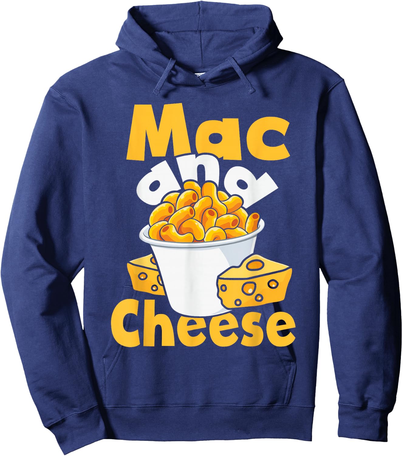 Mac and Cheese - Food Lover Foodie Cheesy Macaroni Noodle Hoodie - Hoodie | Navy