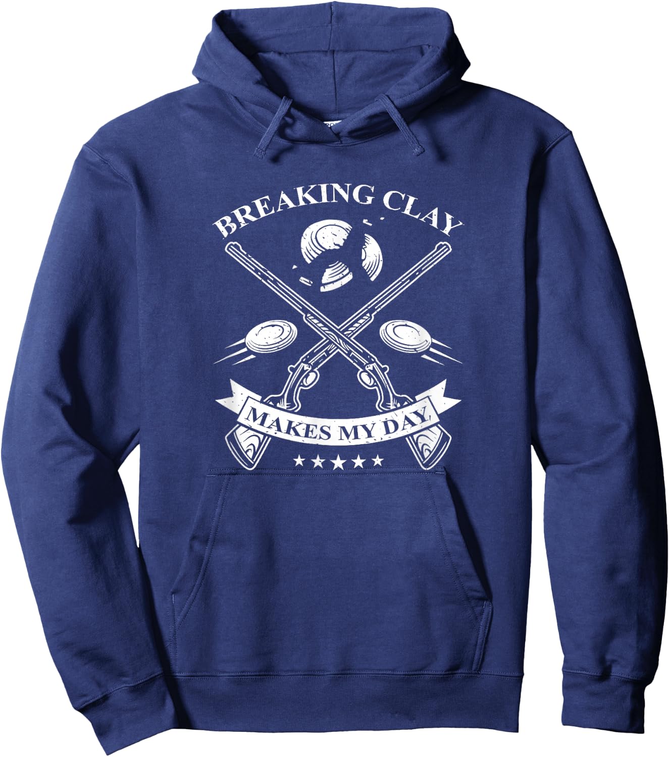 Funny Trap Shooting Shirt - Breaking Clay Makes My Day Hoodie - Hoodie | Navy