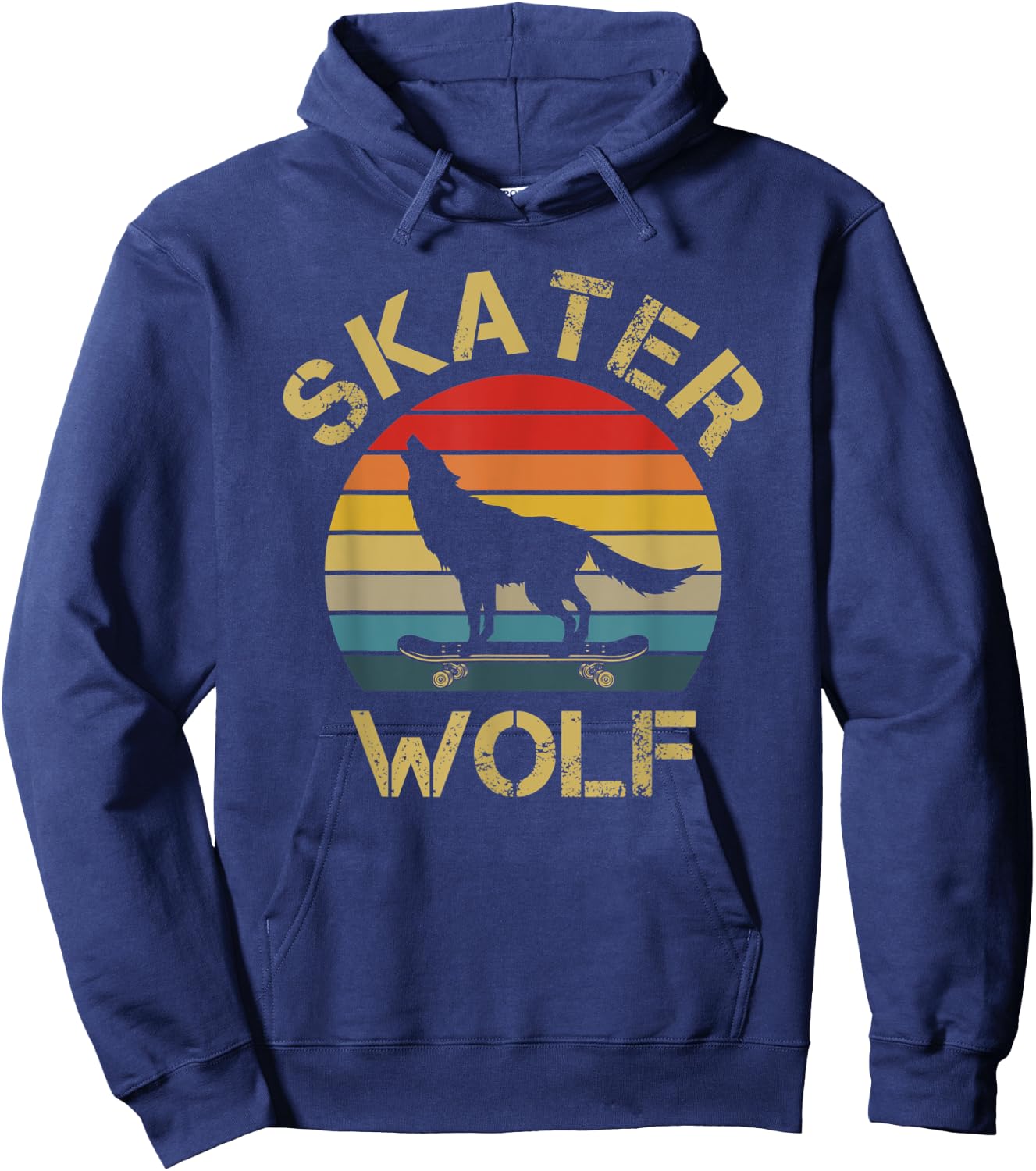 I Like Wolf Skateboard Skater Wolf Skating Wolves Lover Cute Hoodie - Hoodie | Navy