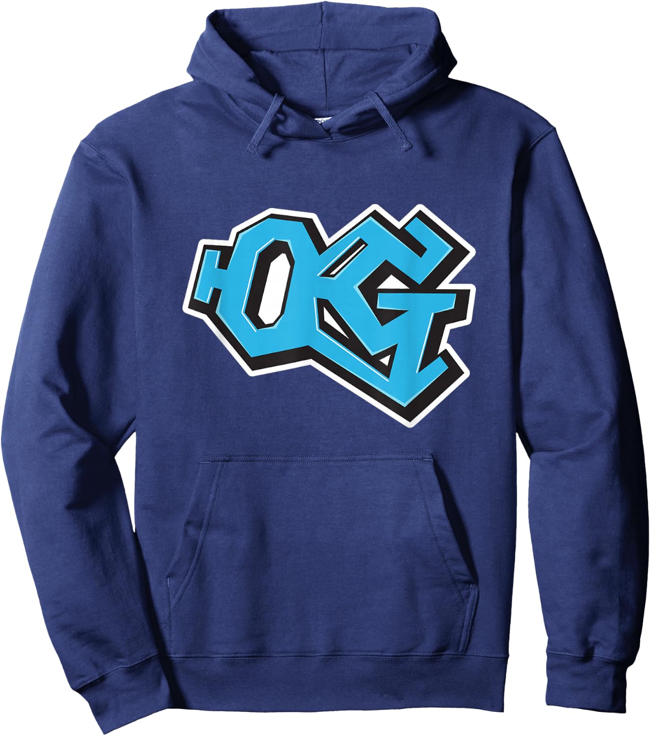Graffiti Style Electric Blue 'OG' Gangsta Hoodie - Hoodie | Navy