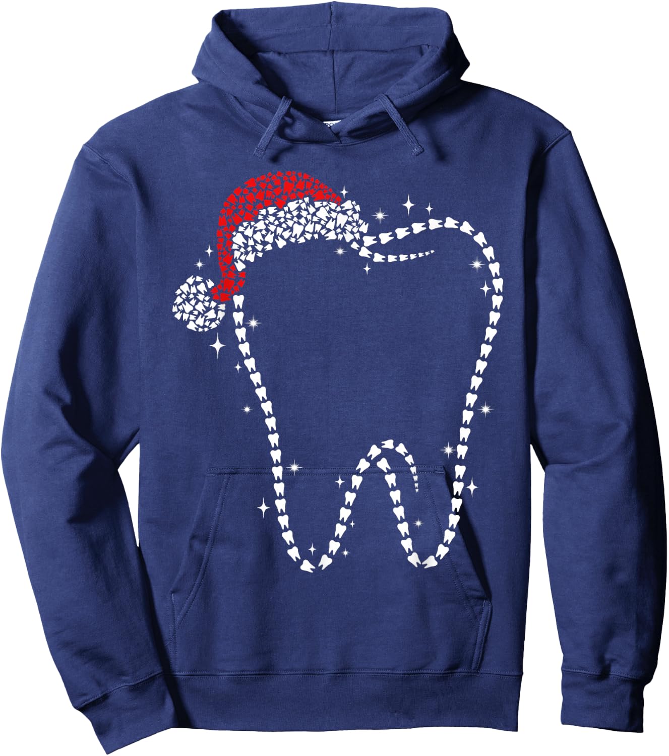 Funny Christmas Tooth Santa Hat Dental Life Dentist Holiday Hoodie - Hoodie | Navy