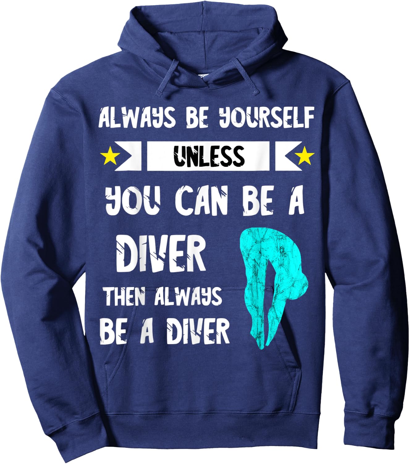 Diver Platform Springboard Diving Board Swimming Dive Hoodie - Hoodie | Navy