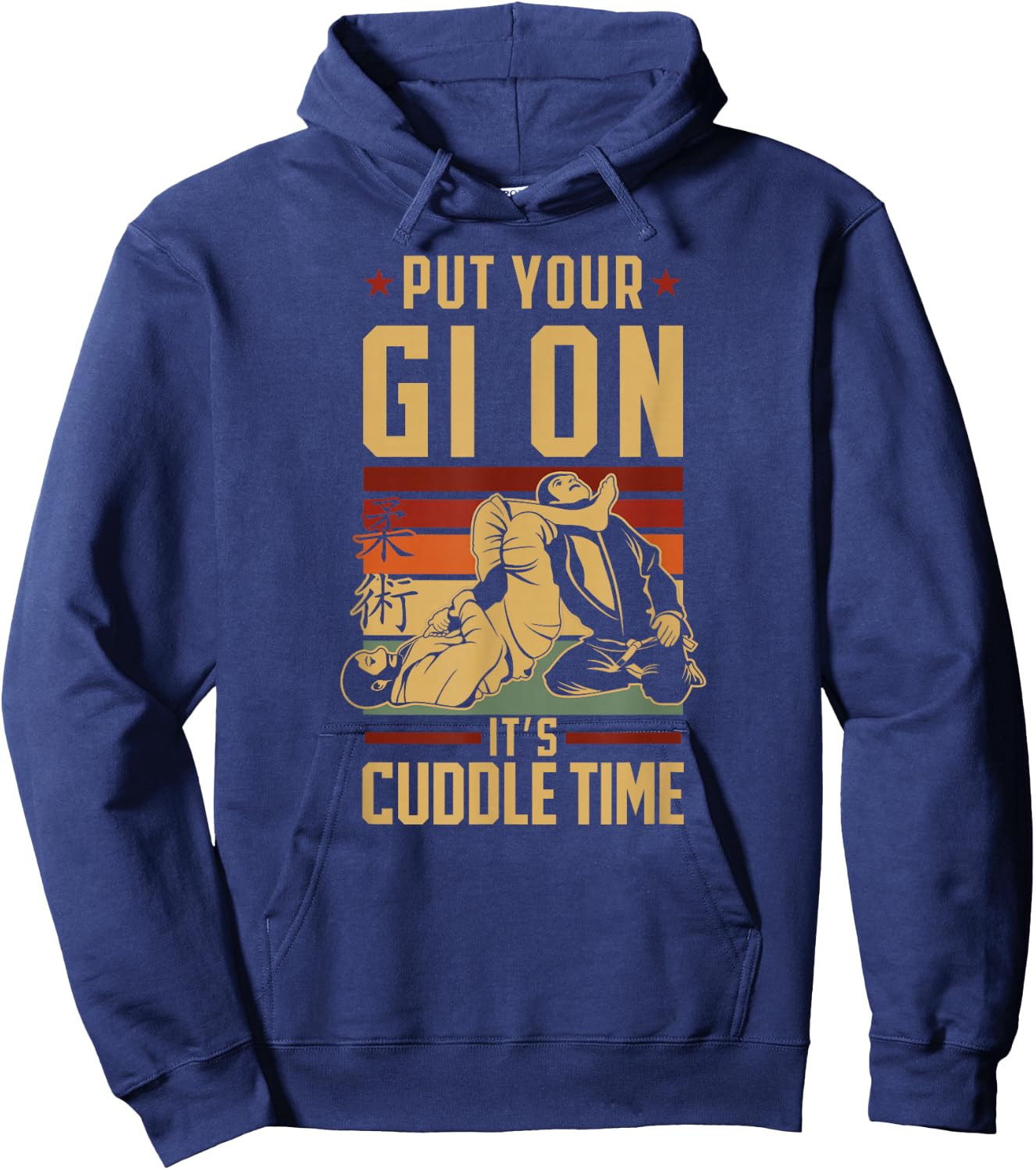Jiu Jitsu Retro Vintage Put Your Gi On It'S Cuddle Time Hoodie - Hoodie | Navy