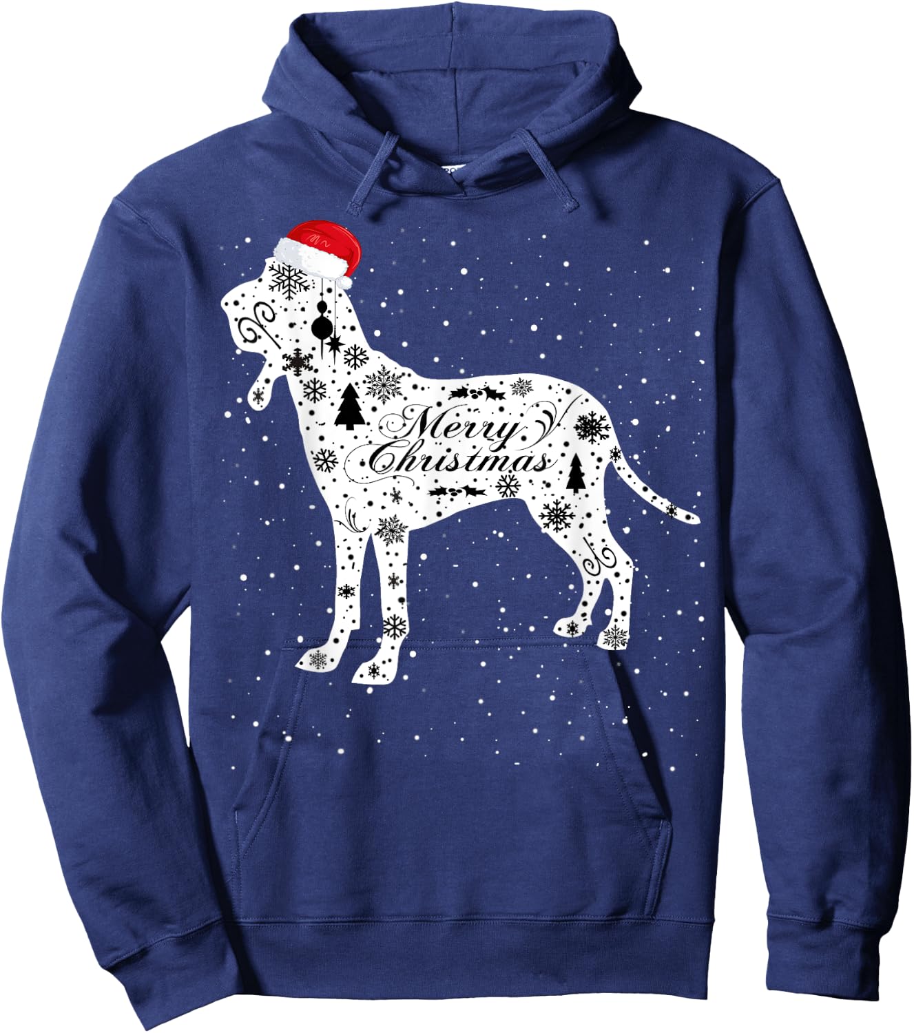 Merry Xmas Braco Italiano Dog Christmas Hoodie - Hoodie | Navy