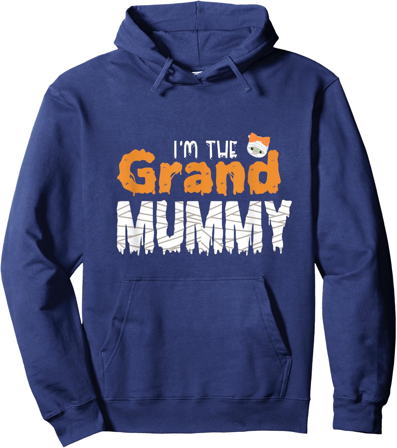 I'm The Grand Mummy Funny Grandma Family Halloween Hoodie - Hoodie | Navy