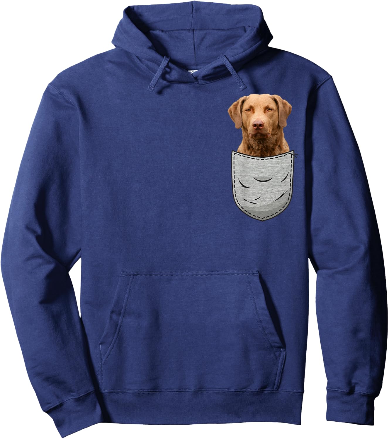 Chessie Chesapeake Bay Retriever CBR Chest Pocket Hoodie - Hoodie | Navy