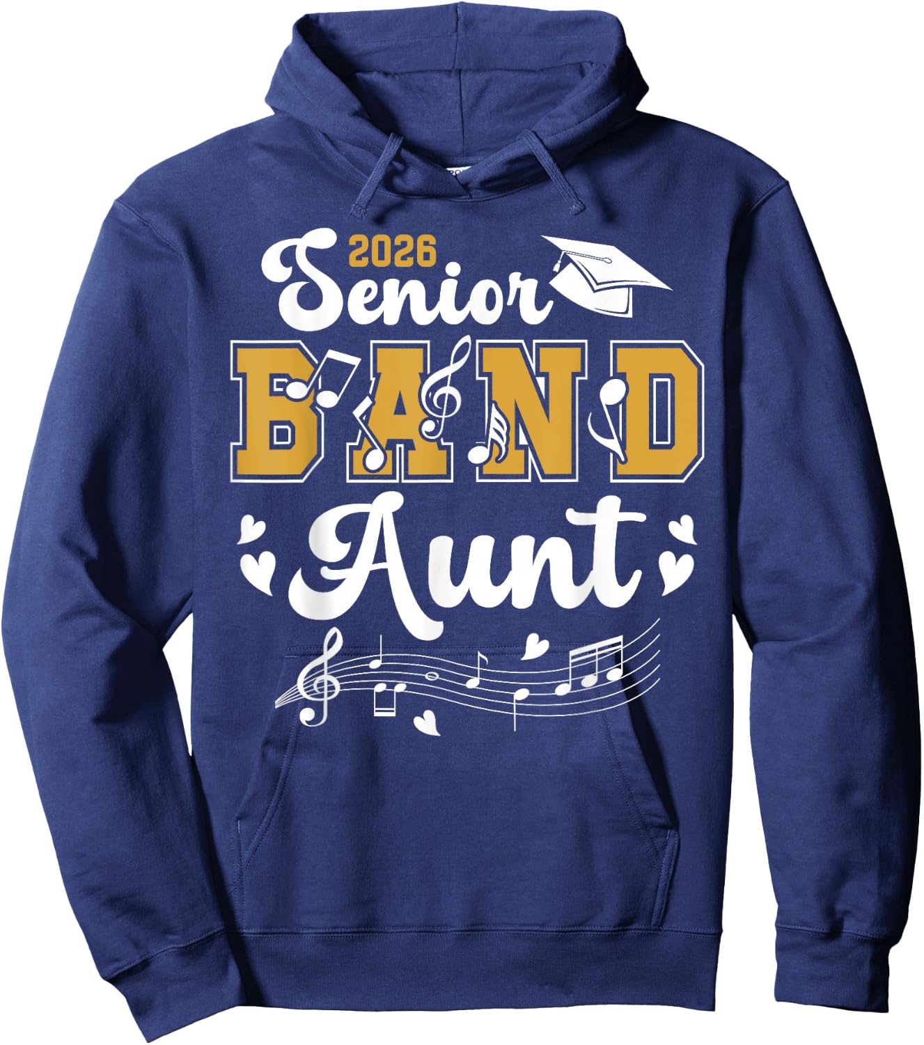 Senior Band Aunt 2026 Senior Marching Band Aunt 2026 Hoodie - Hoodie | Navy