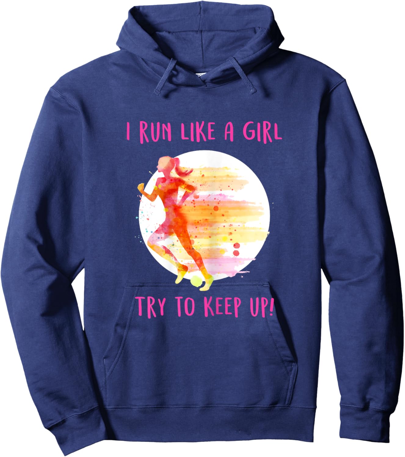 Like A Girl Running Gear - Funny Runners & Running Gift Hoodie - Hoodie | Navy