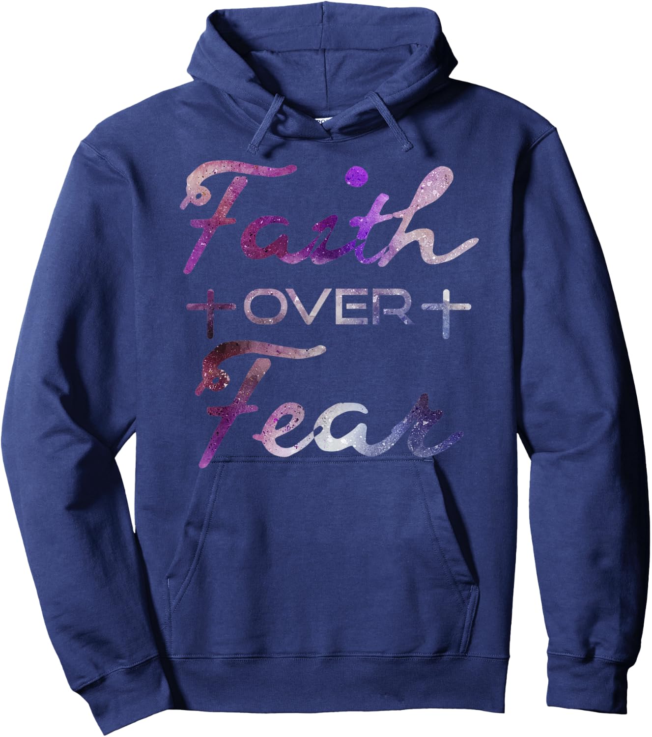 Faith Over Fear Christian Inspiration Bible Quote Hoodie - Hoodie | Navy