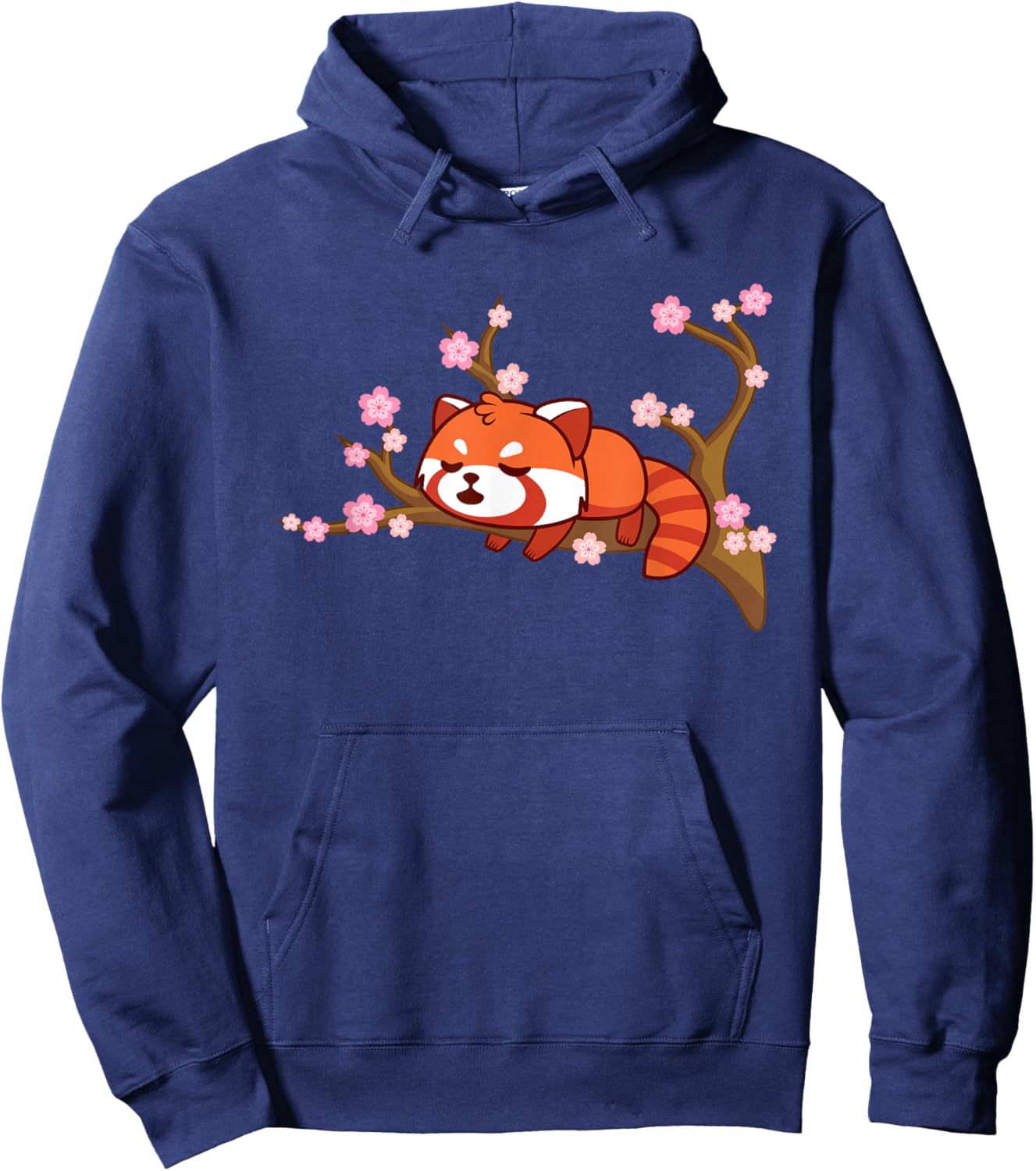 Funny Red Panda Kawaii Japanese Cherry Blossom Flower Gifts Small Hoodie - Hoodie | Navy