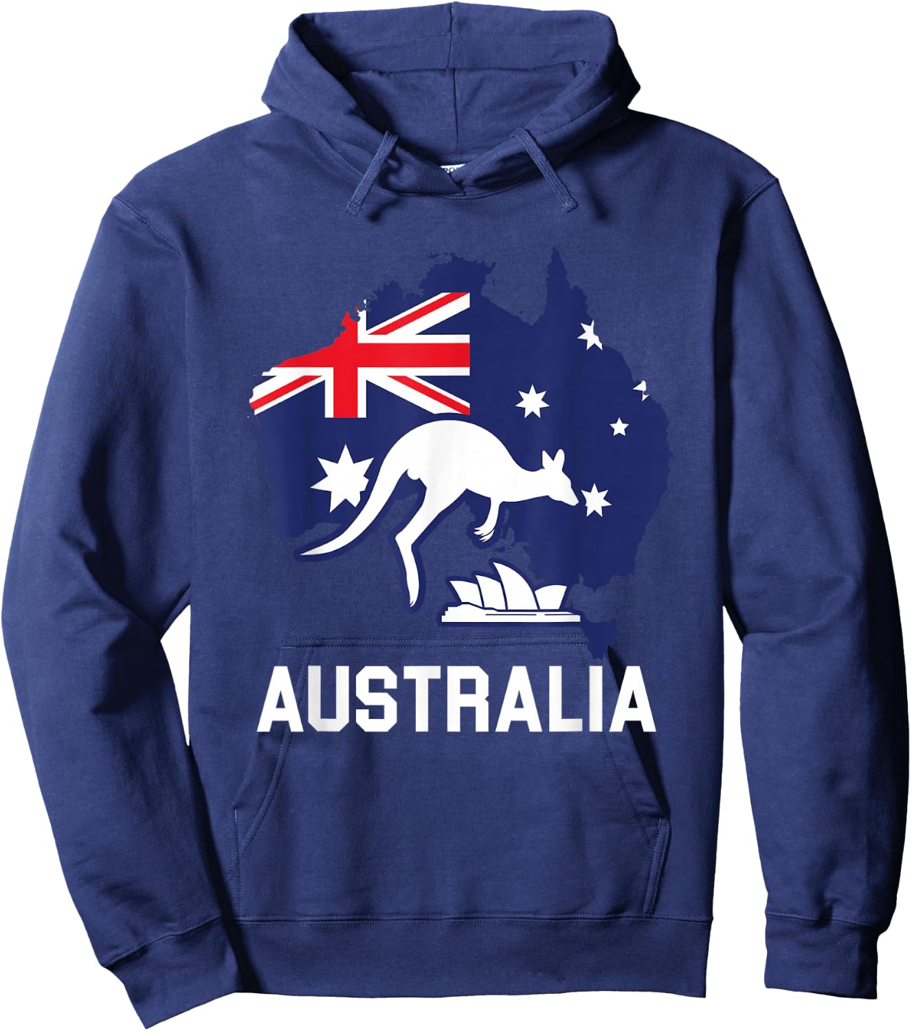 Australia Country Map Australian Kangaroo Melbourne Aussie Hoodie - Hoodie | Navy