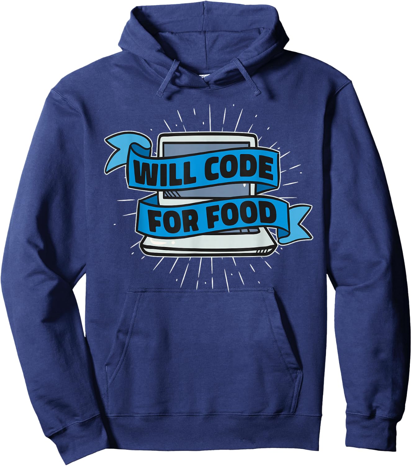 Will Code For Food - Developer Software Engineer Programming Hoodie - Hoodie | Navy