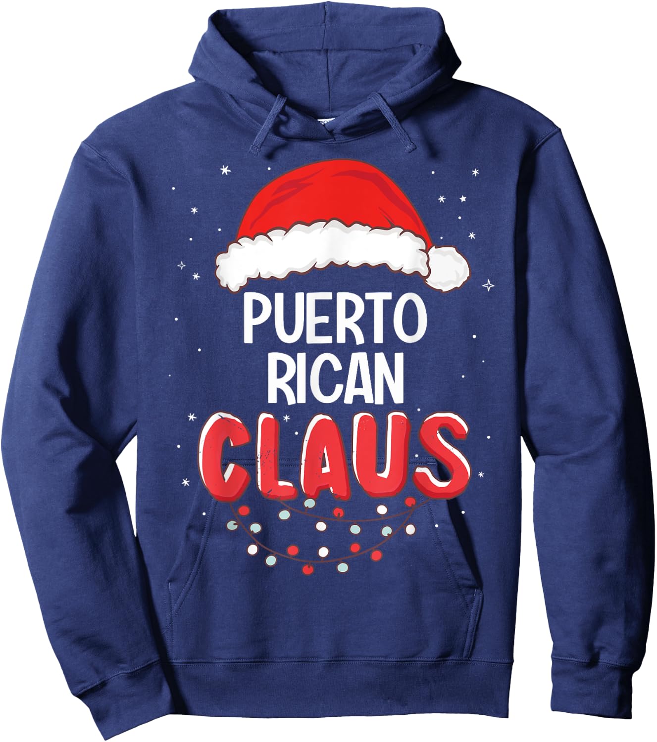 Puerto Rican Santa Claus Christmas Matching Costume Hoodie - Hoodie | Navy