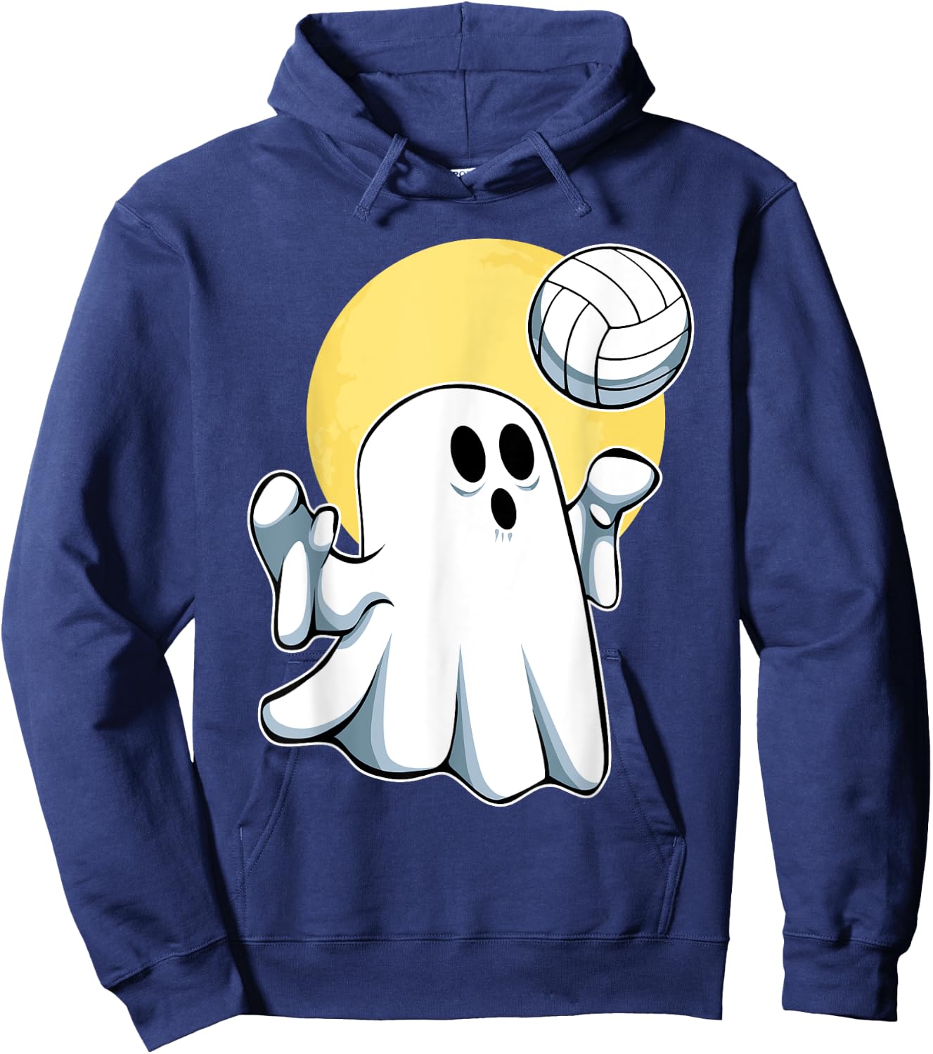 Ghost Volleyball Player Lazy Halloween Costume Cute Sport Hoodie - Hoodie | Navy
