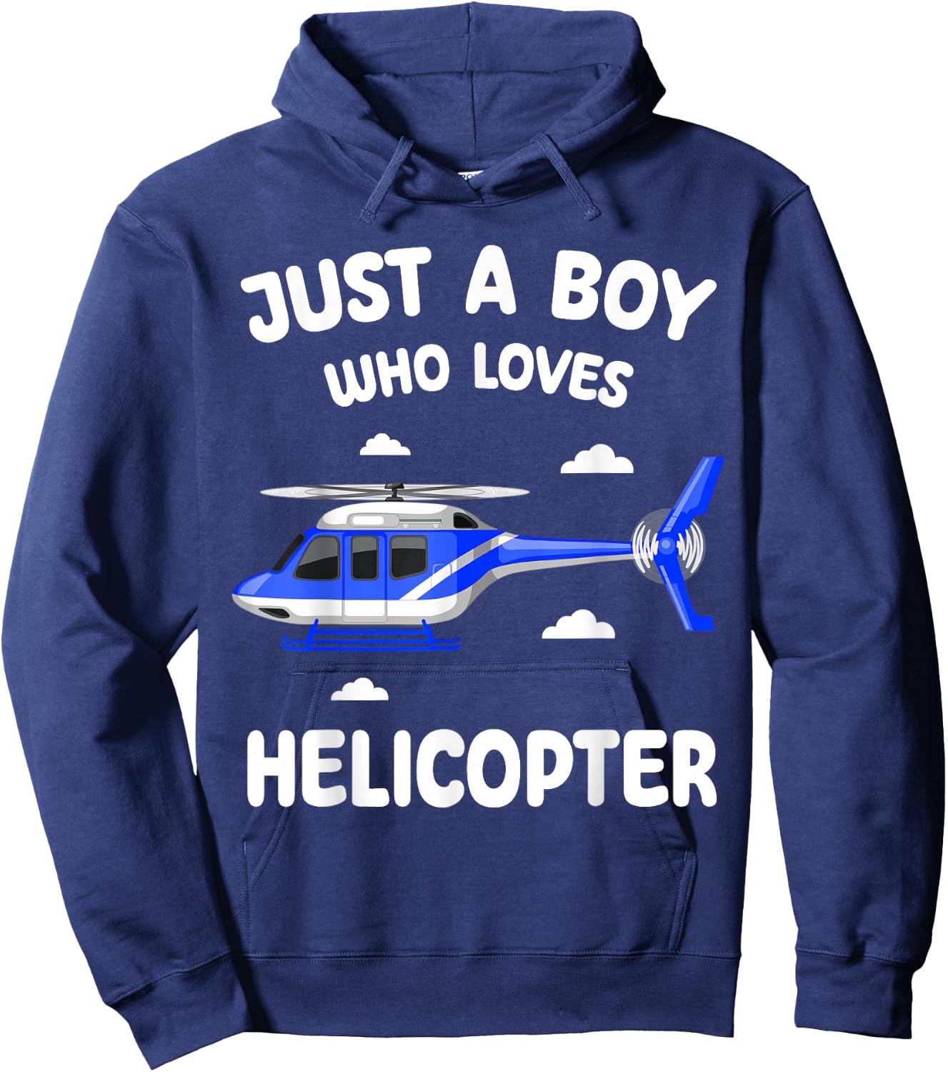 Just A Boy Who Loves Helicopters Toddler Kids Aviator Pilot Hoodie - Hoodie | Navy