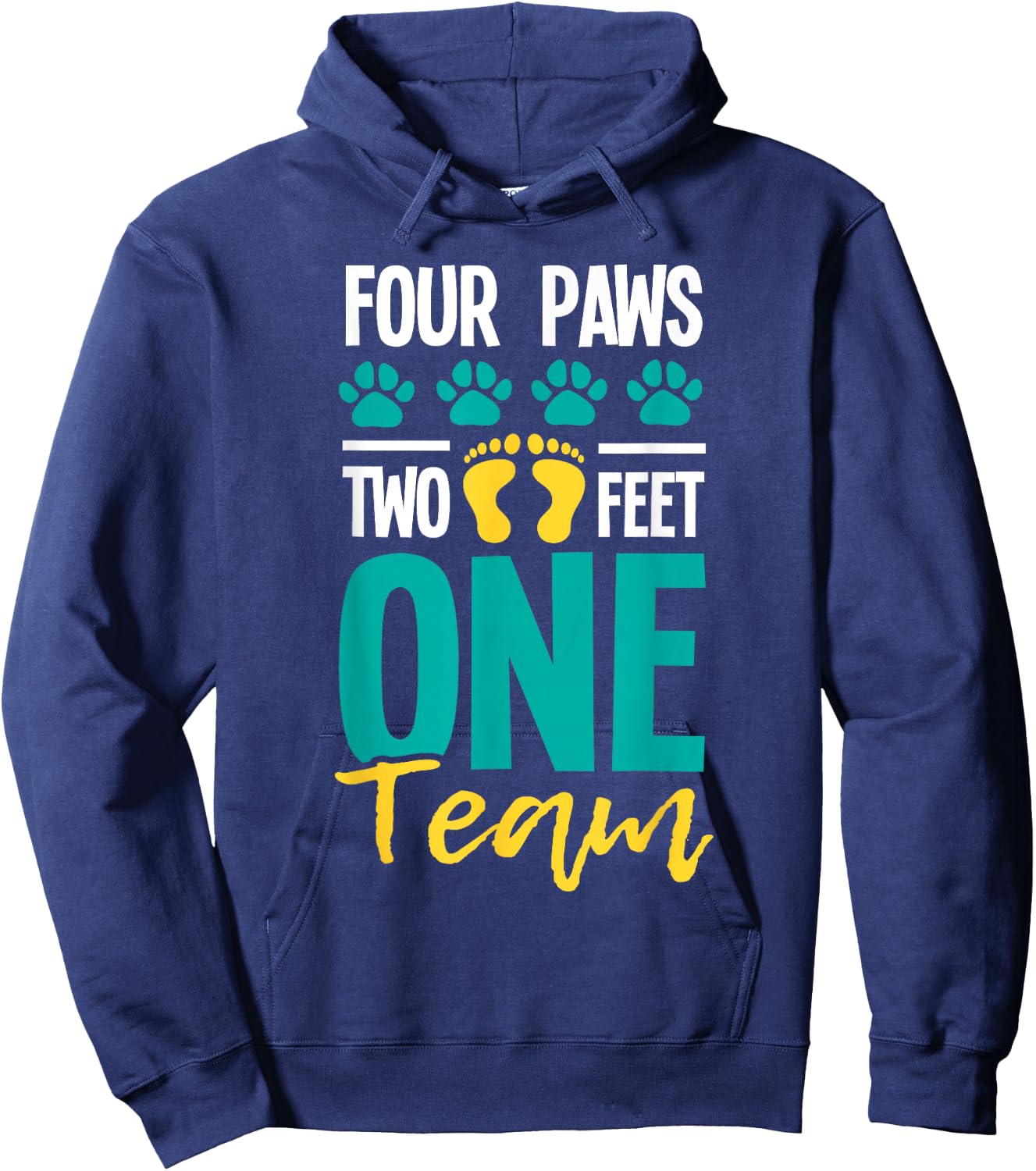 Four Paws Two Feet One Team - Puppy Lover Dog Trainer Hoodie - Hoodie | Navy
