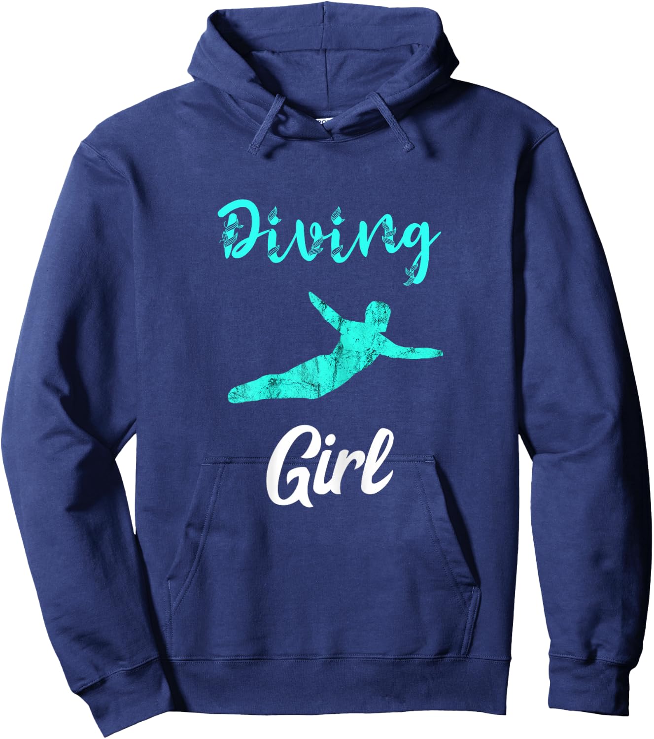 Diving Girl Springboard Platform Diver Dive Swimming Board Hoodie - Hoodie | Navy