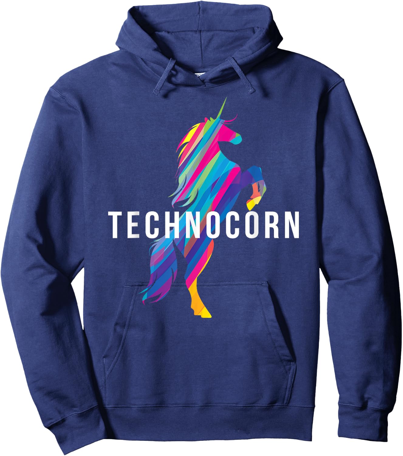 Technocorn I Electronic Raver Music DJ Festival Unicorn Hoodie - Hoodie | Navy