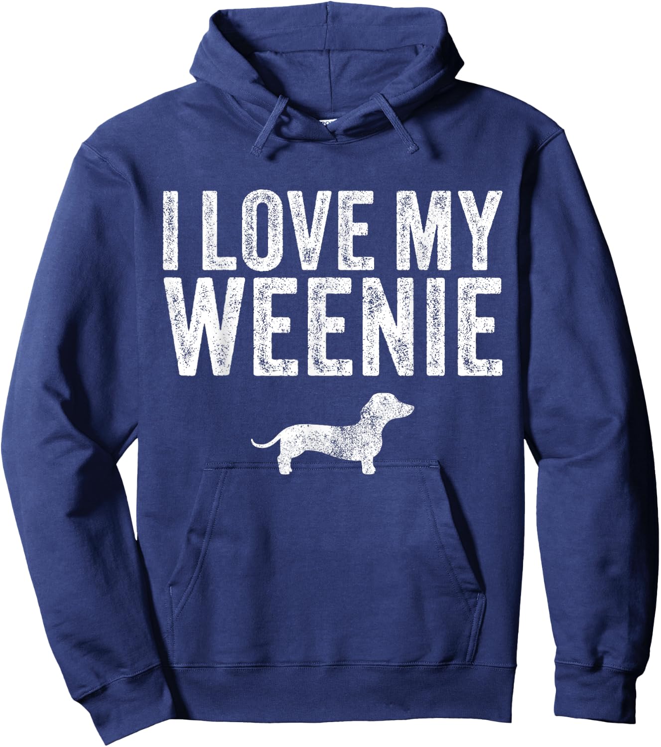 Dachshund Dog I Love My Weenie Dad Mom Dog Lover Funny Women Hoodie - Hoodie | Navy