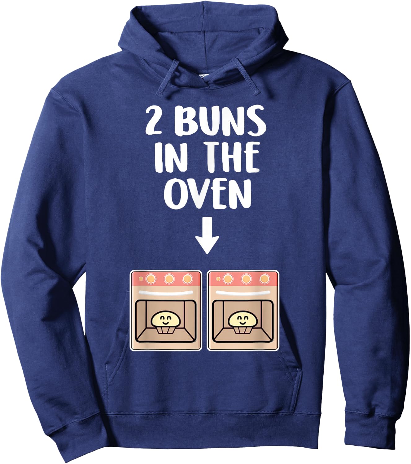 Buns In The Oven Twins Pregnancy Announcement Gender Reveal Hoodie - Hoodie | Navy