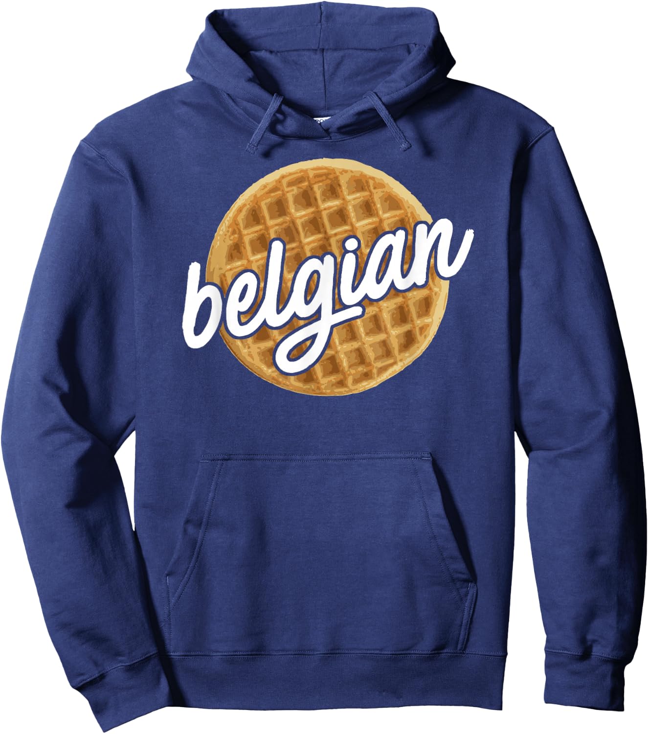 Funny Waffle Belgian Foodie Gift Hoodie - Hoodie | Navy