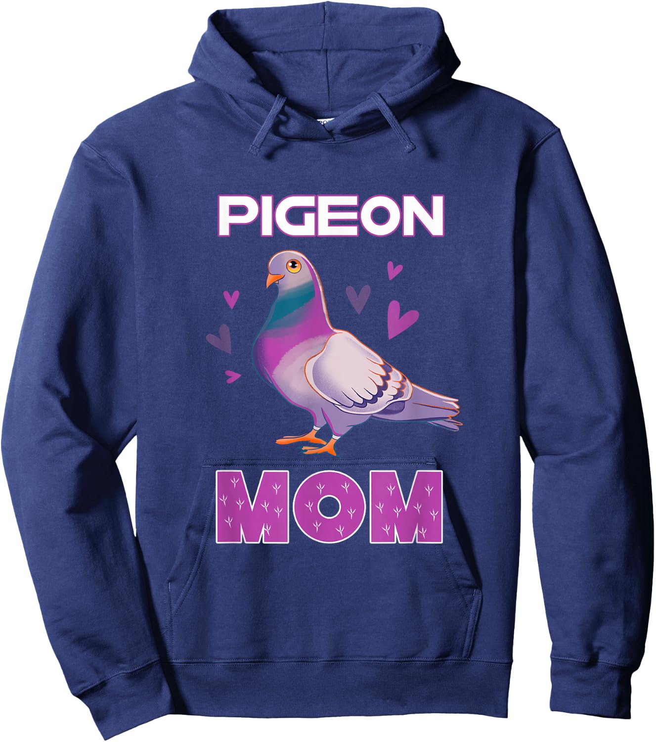 Pigeon Mom Cute Pigeon Illustration Pigeon Owner Hoodie - Hoodie | Navy