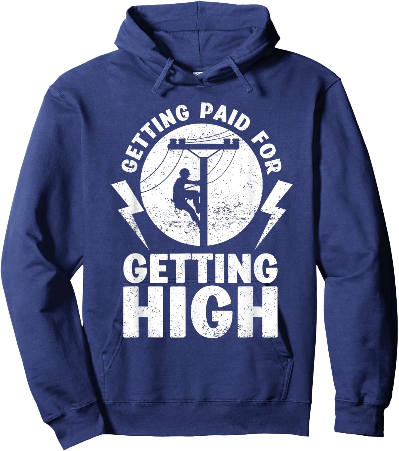 Funny Electrician Gift Electrical Power Lineman Men Boys Hoodie - Hoodie | Navy