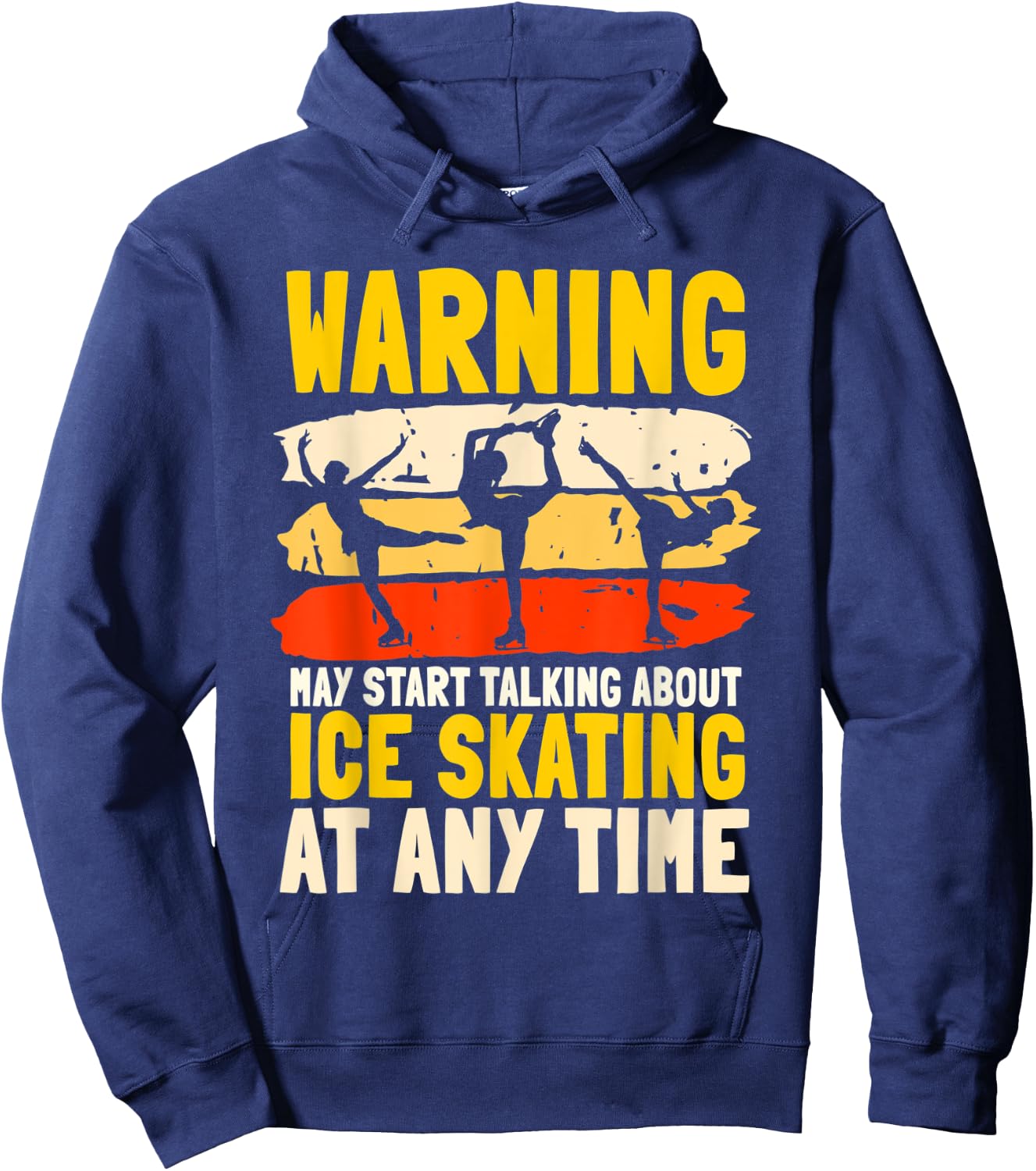 Ice Skating Retro Vintage Ice Skates Skating Sport Hoodie - Hoodie | Navy