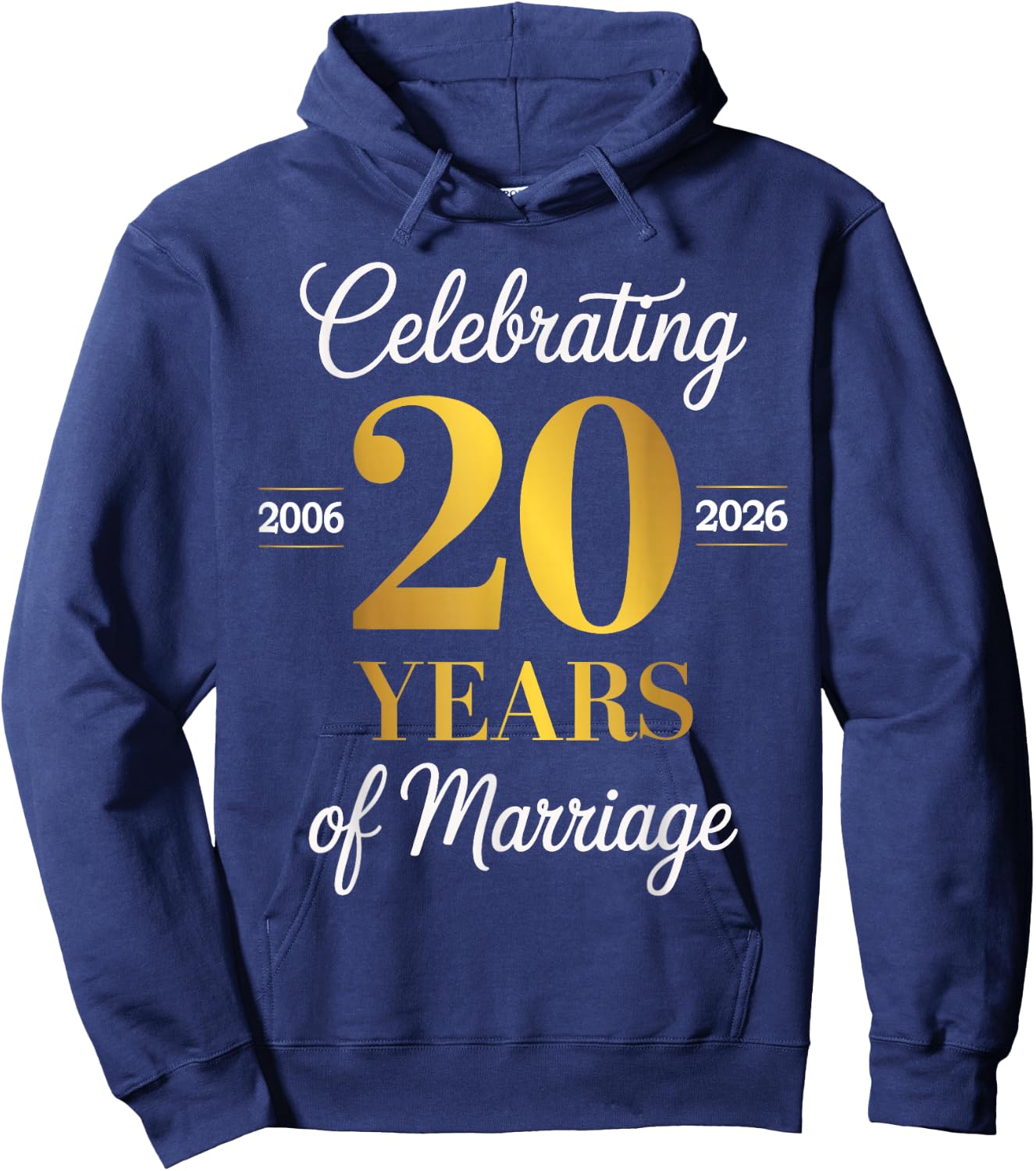 Celebrating 20 Years of Marriage 20th Anniversary Hoodie - Hoodie | Navy