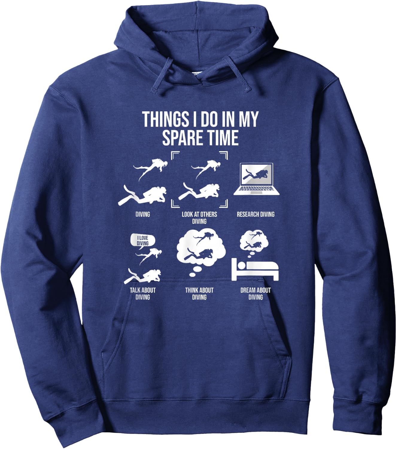 Things I Do In My Spare Time, Scuba Diver Hoodie - Hoodie | Navy