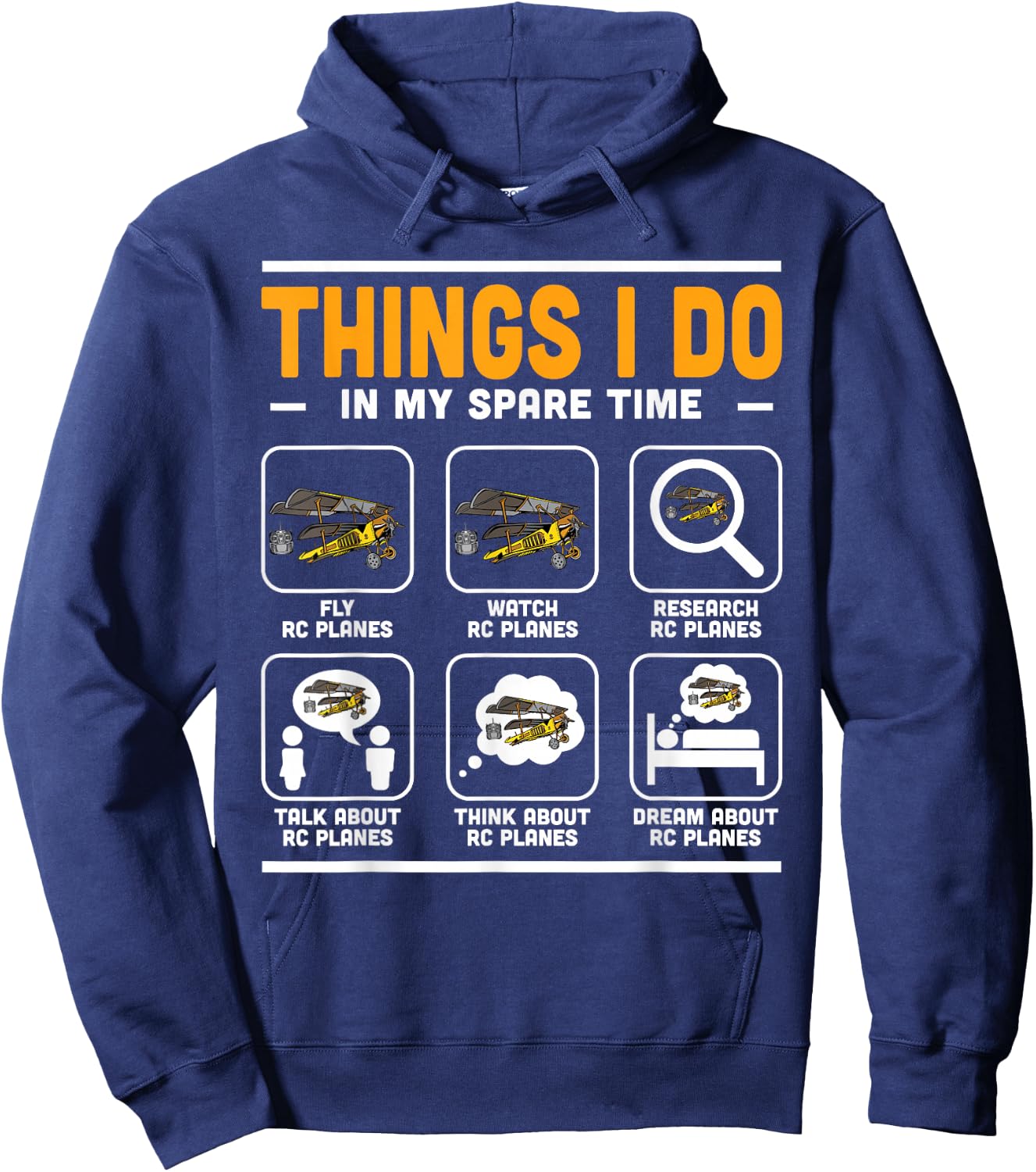 Things I Do In My Spare Time Men RC Plane Enthusiast Hoodie - Hoodie | Navy