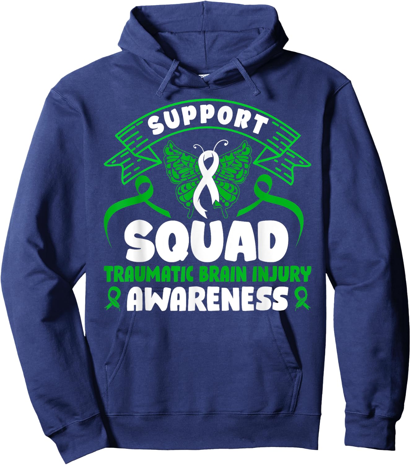 Support TBI Support Squad Traumatic Brain Injury Awareness Hoodie - Hoodie | Navy