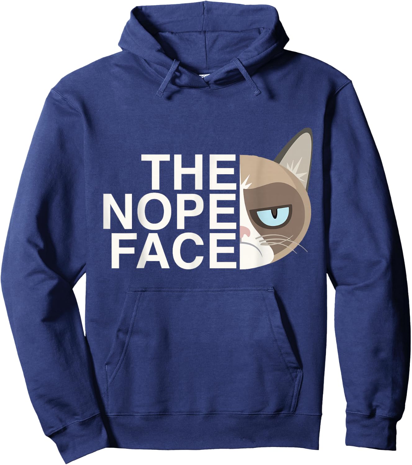 The Nope Face | Funny Lazy Cat Joke & Women Hoodie - Hoodie | Navy