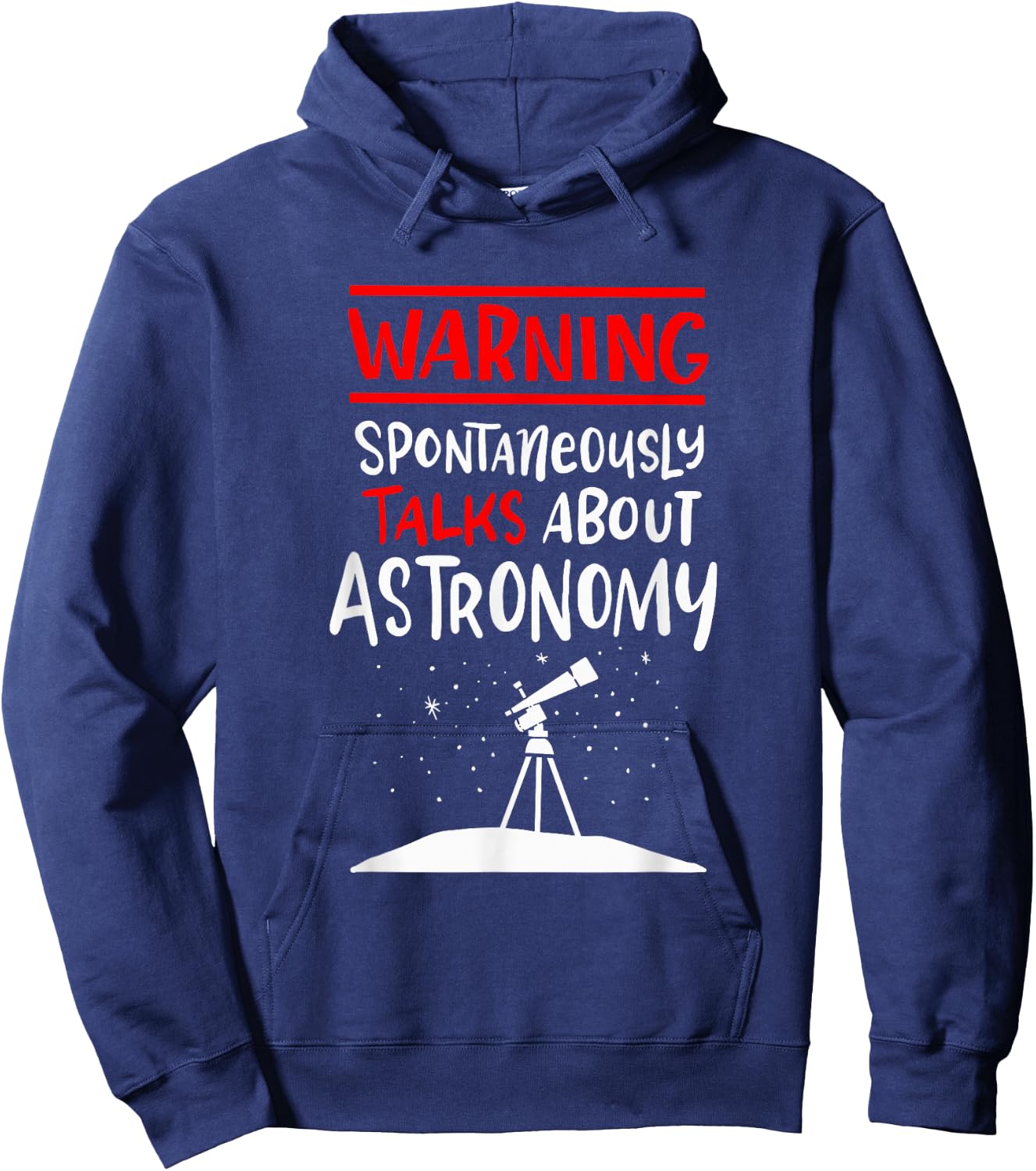 Vintage Astronomer Saying - Nerdy Retro Telescope Space Hoodie - Hoodie | Navy
