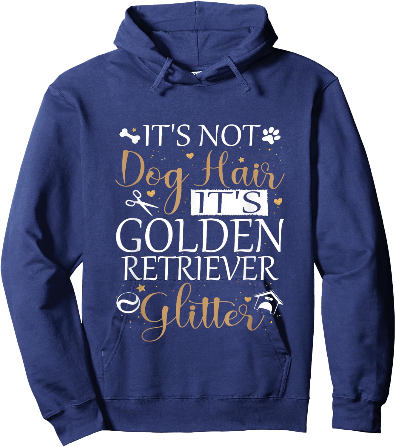 Not Dog Hair Its Golden Retriever Glitter Dog Owner Lover Hoodie - Hoodie | Navy