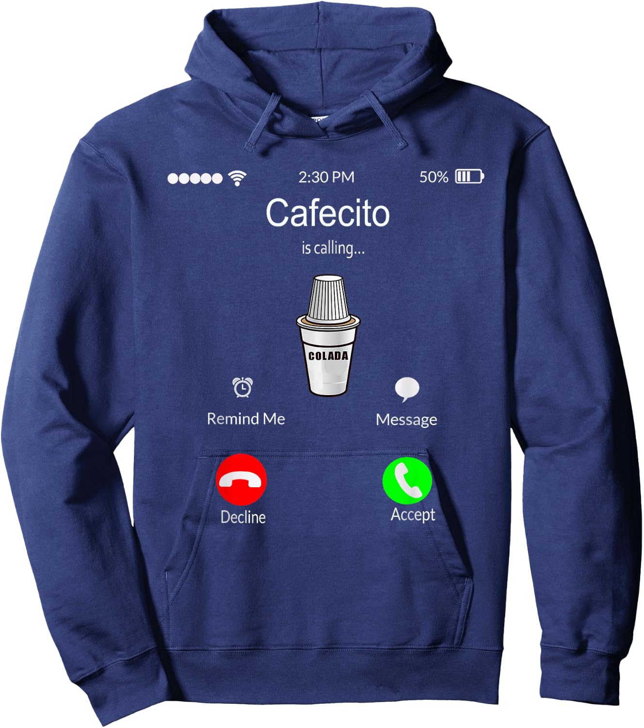 Funny Miami Cuban Coffee Cafecito Is Calling Hoodie - Hoodie | Navy