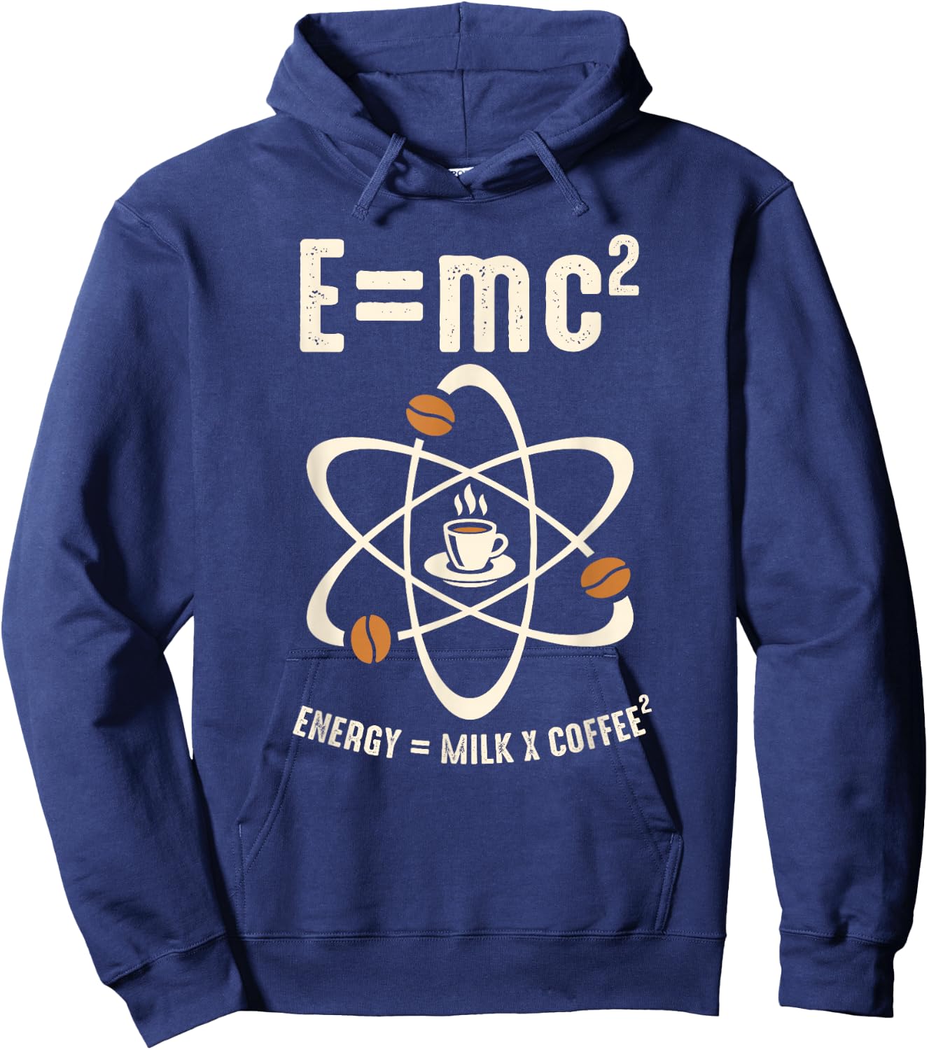 E=MC2 Funny Science Barista Coffee Energy Milk Coffee Gift Hoodie - Hoodie | Navy