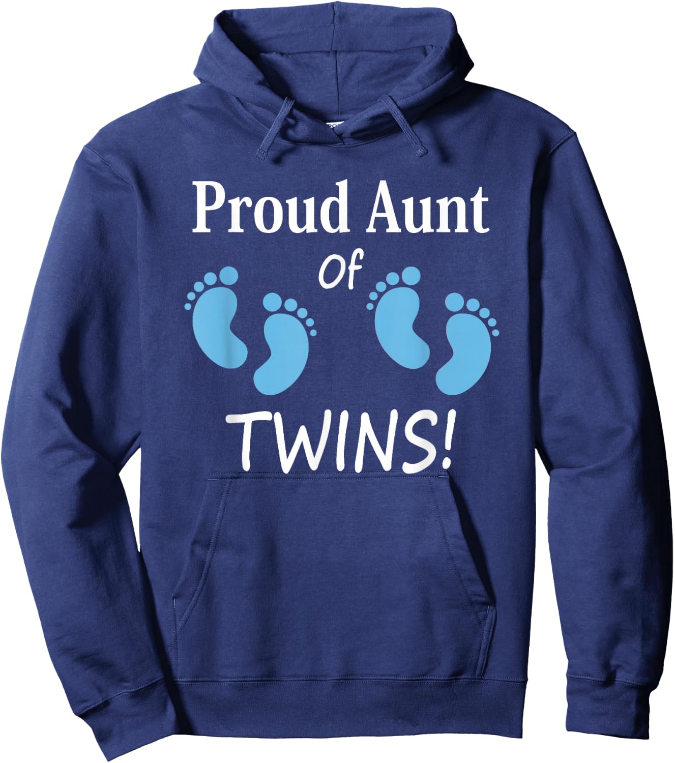 Proud Aunt of Twin Boys Footprint Design Special Auntie Hoodie - Hoodie | Navy