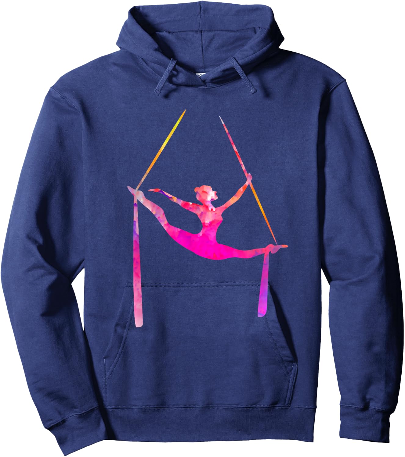 Aerial Silk Dancer Air Yoga Silhouette Aerialist Hoodie - Hoodie | Navy