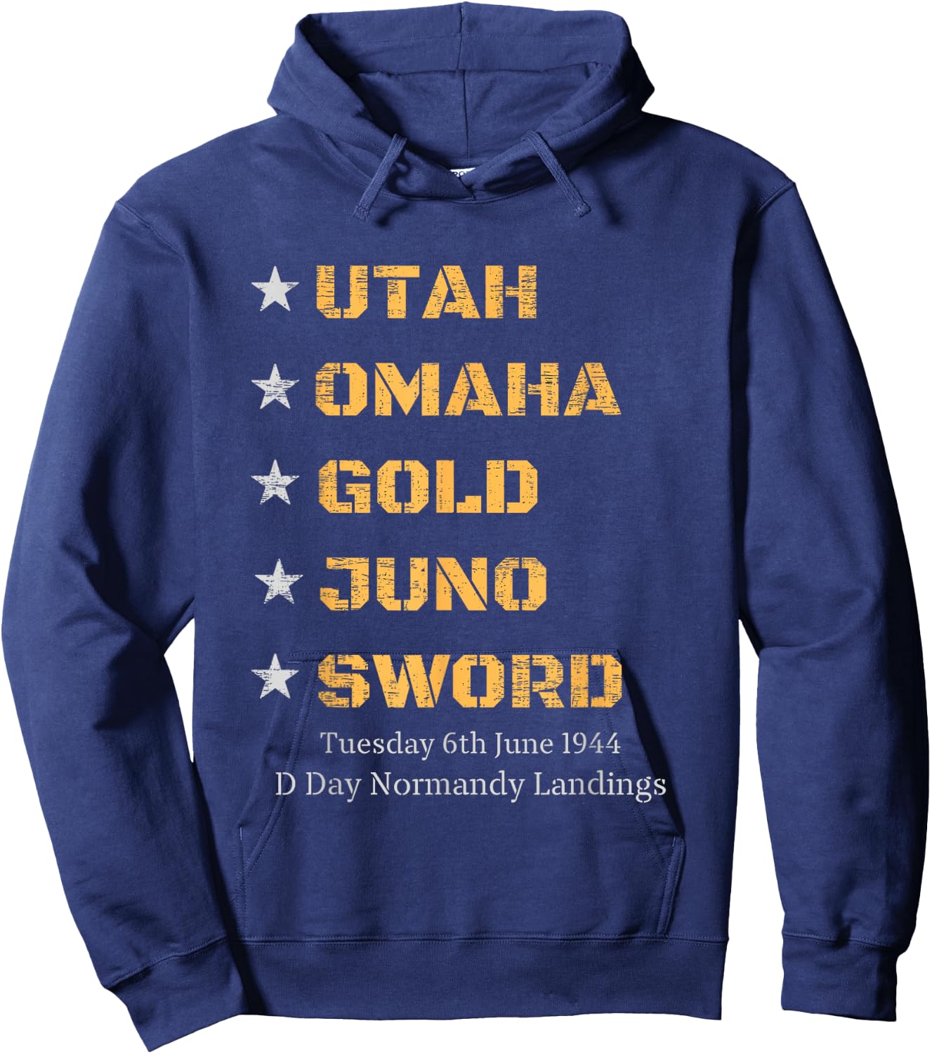 WW2 D Day Beaches World War 2 Army Hero Normandy Landings Hoodie - Hoodie | Navy