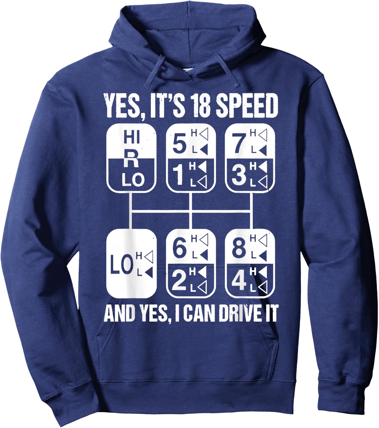 Trucker Yes It's 18 Speed And Yes I Can Drive It Truck Lover Hoodie - Hoodie | Navy