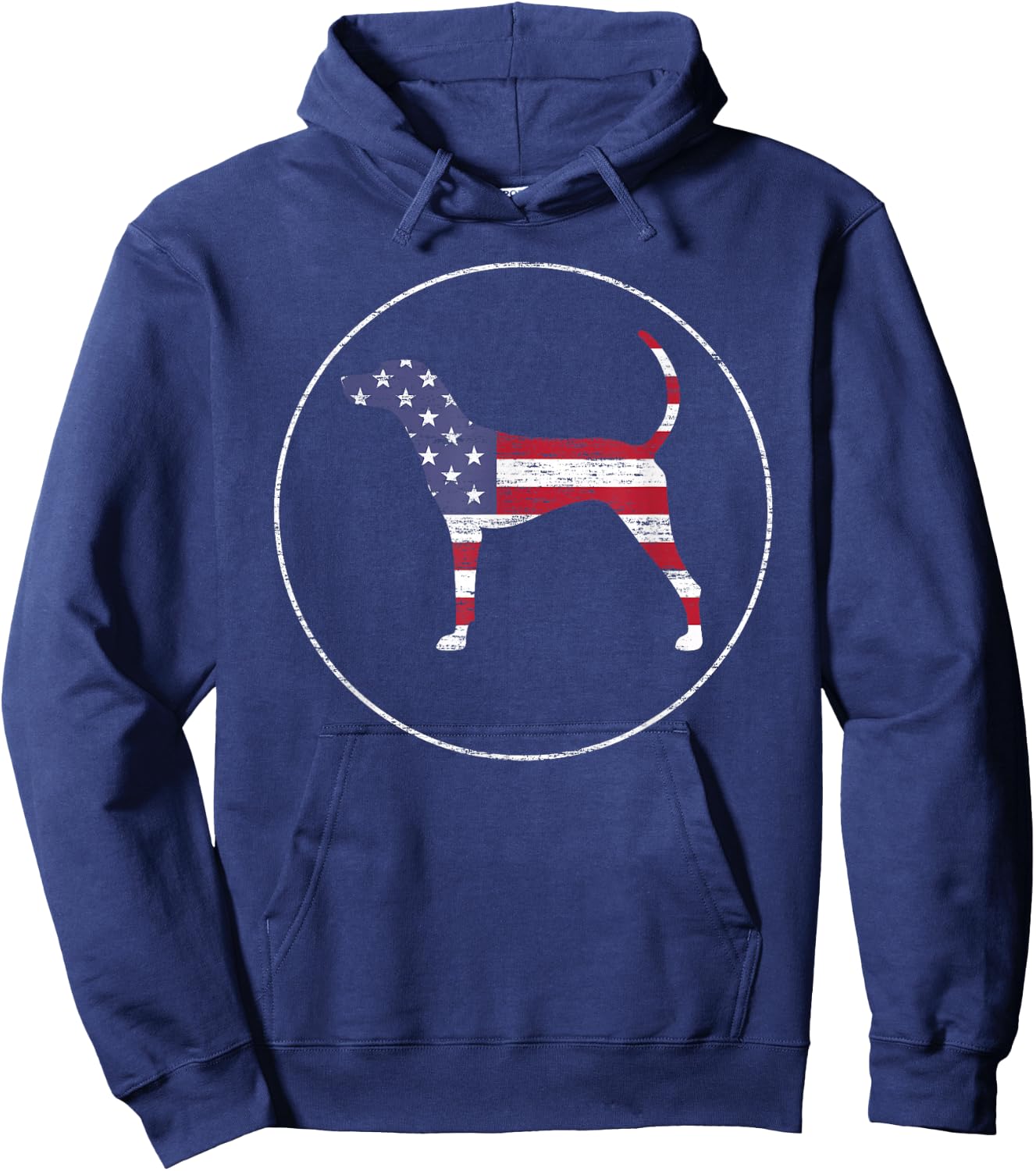 Plott Hound American Flag Patriotic Dog Owner Men Hoodie - Hoodie | Navy