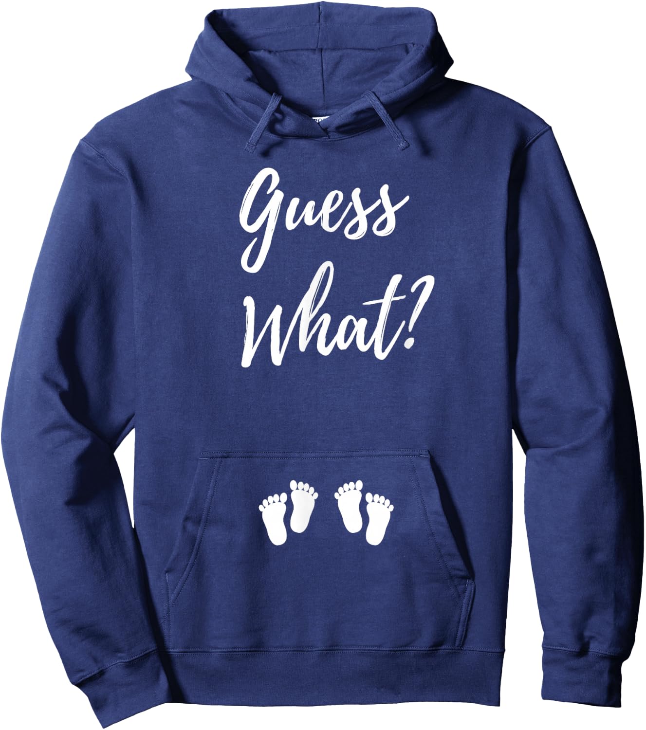 Guess What? Pregnancy Announcement Expecting Mom Twins Baby Hoodie - Hoodie | Navy