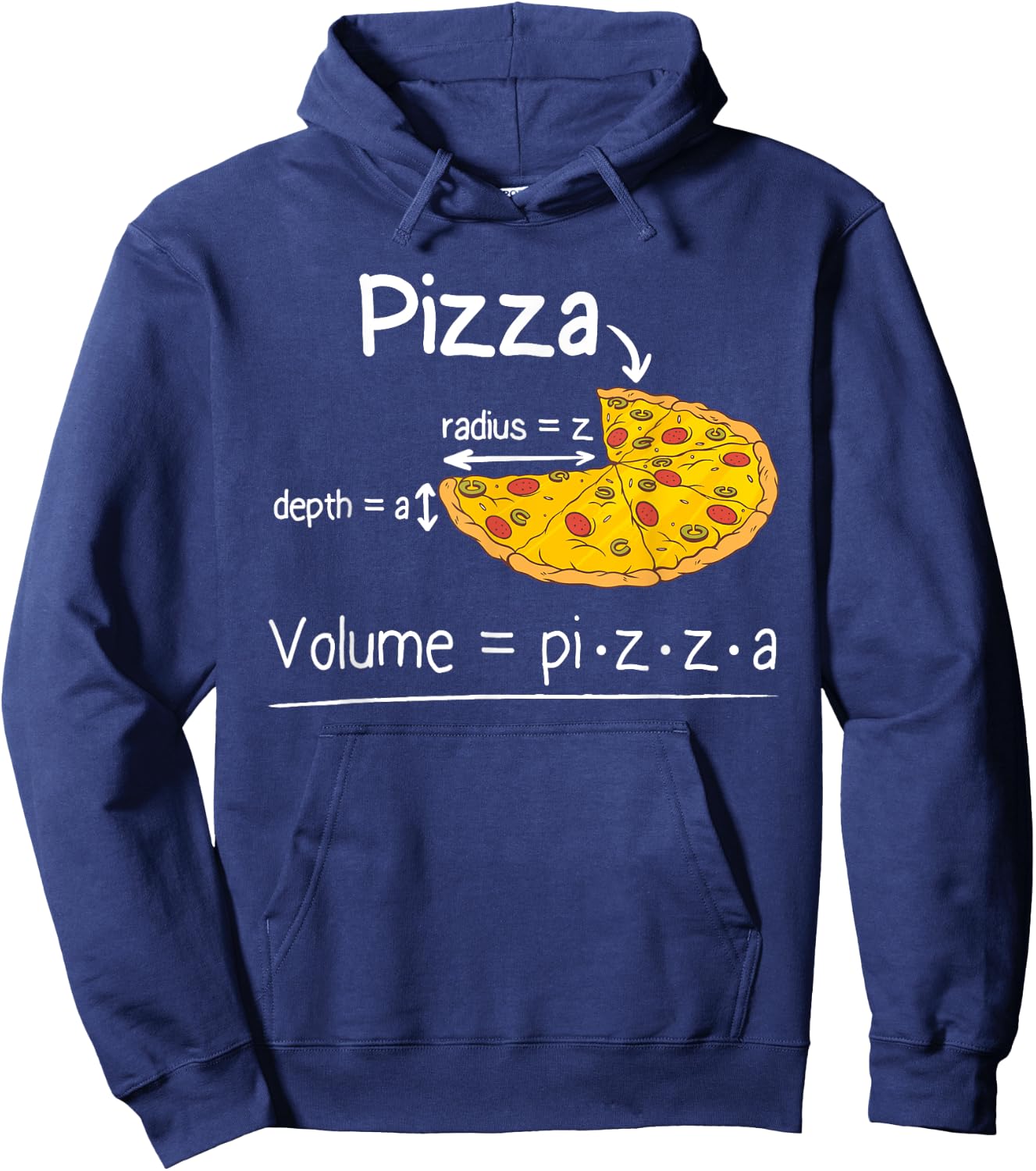 Volume Formula Pizza and Math Meme | Funny Math Teacher Women Girls Kids Hoodie - Hoodie | Navy