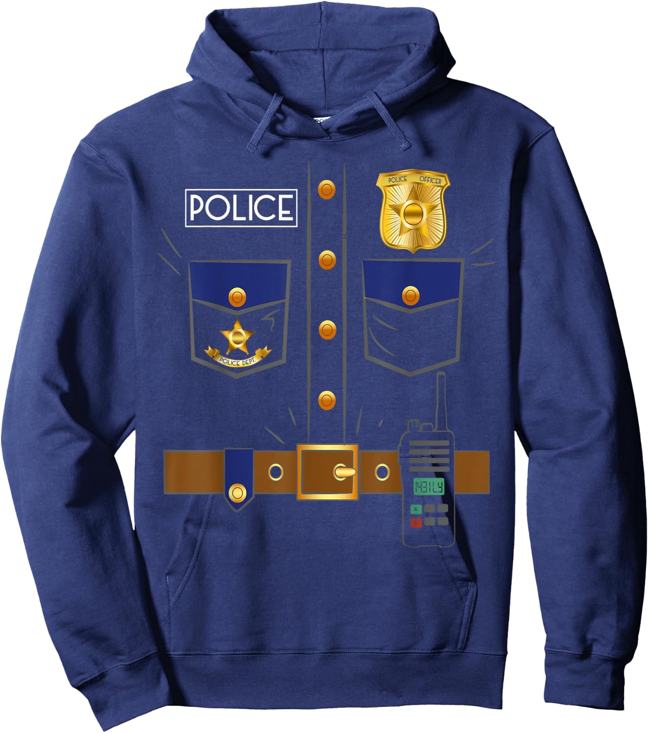 Police Officer Costume Police Costume For Kids Funny Police Hoodie - Hoodie | Navy