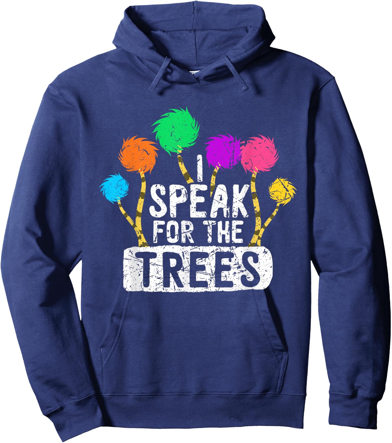 Earth Day Speak For Trees Hippie Inspirational Nature Lover Hoodie - Hoodie | Navy